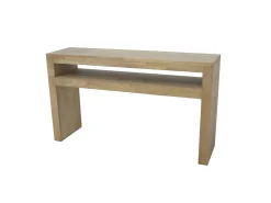 Console Hévéa double plateaux 150x40x86cm OLGA
