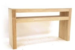 Console Hévéa double plateaux 150x40x86cm OLGA
