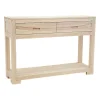 Console Hévéa 2 tiroirs, double plateaux 110x34x76cm NIAGARA