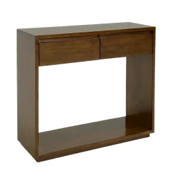 Console Hévéa 2 tiroirs, double plateaux 80x30x75cm BALTIC