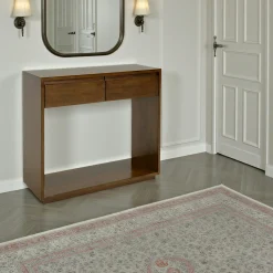 Console Hévéa 2 tiroirs, double plateaux 80x30x75cm BALTIC