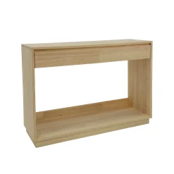Console Hévéa 2 tiroirs, double plateaux 120x40x85cm BALTIC