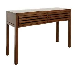 Console Hévéa 2 tiroirs façade Persienne 120x40x80cm NEW ORLEANS