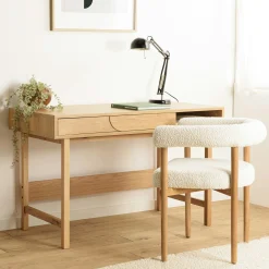Console moderne bois clair décor graphique DANBA
