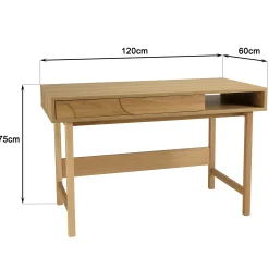 Console moderne bois clair décor graphique DANBA