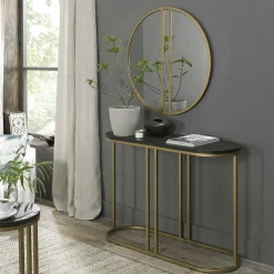Console noire en marqueterie de bois VALLEY