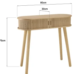 Console ovaleen bois couleur naturelle CASTILLE