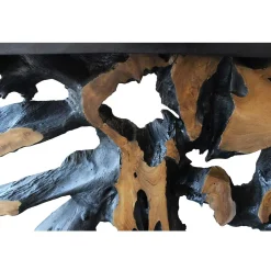 Console racine de teck contour bois noir ARIZONA
