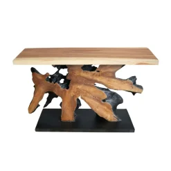 Console racine de teck plateau naturel ARIZONA