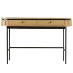 Console 2 tiroirs bords arrondis décor strié JINAN