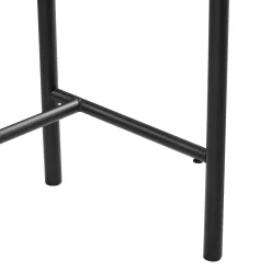 Console 2 tiroirs décor effet bois rainuré noir/naturel OLETTA