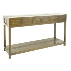 Console 3 tiroirs double plateau hévéa 150cm GALA