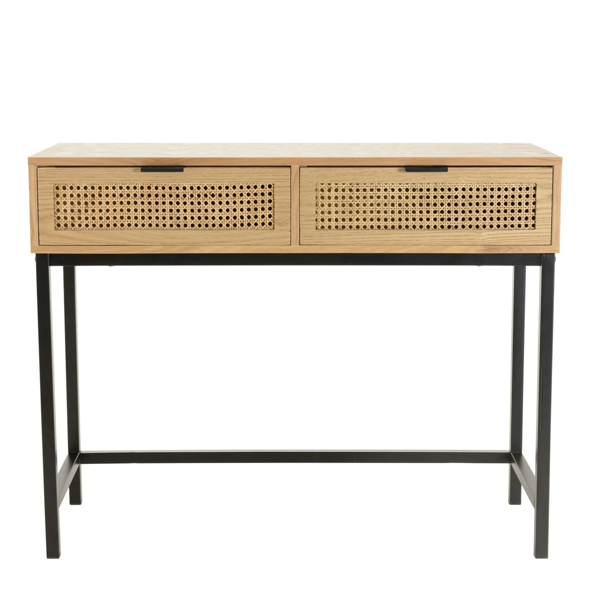 Console 2 tiroirs en cannage rotin naturel PALMA