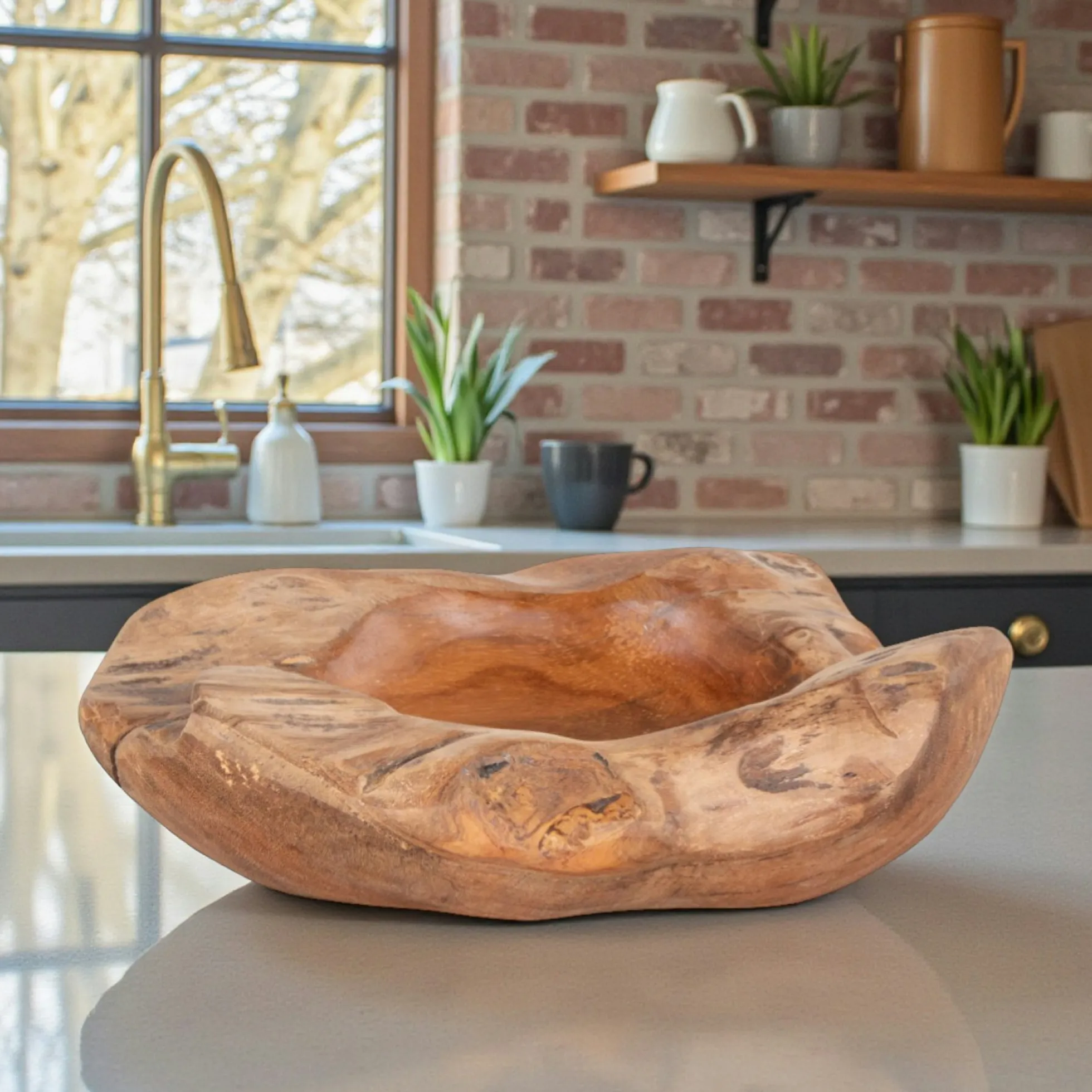 Coupe décorative bois forme organique ø20 cm ARIZONA