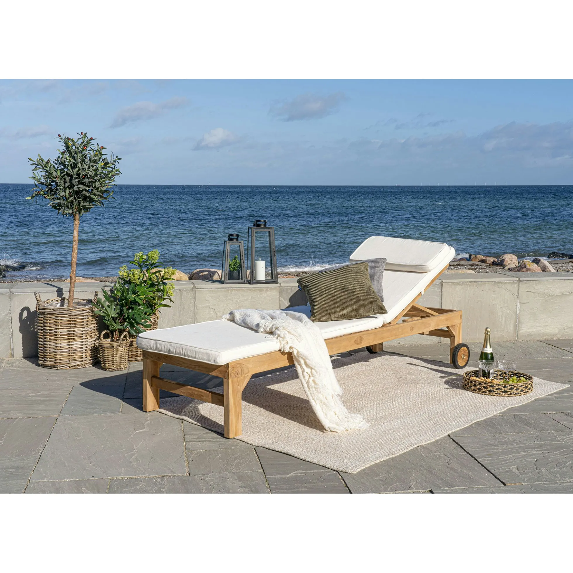 Coussin blanc pour bain de soleil MENDOZA