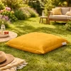Coussin pouf extérieur jaune ARTA