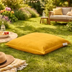Coussin pouf extérieur orange ARTA