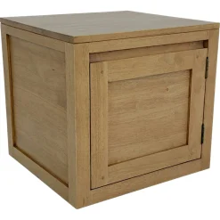Cube de rangement Hévéa 1 porte 45x42x42cm OLGA