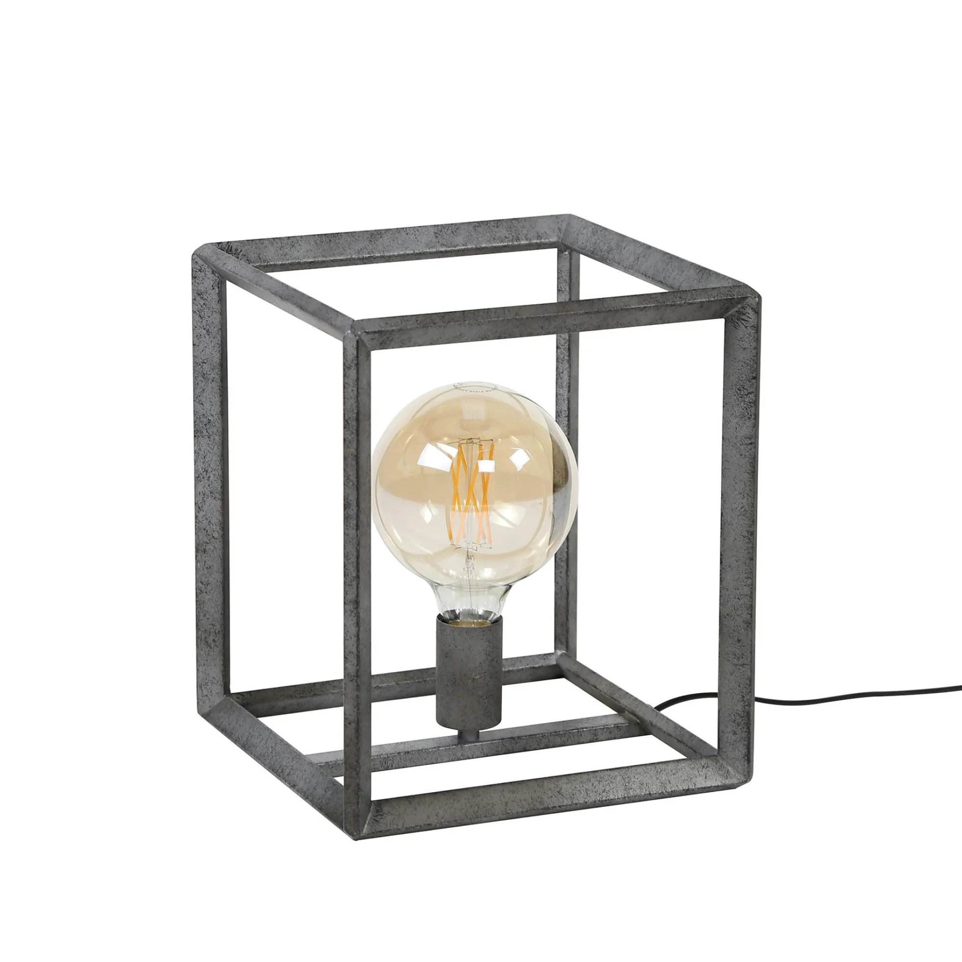 Cube lumineux industriel finition argent vieilli RALF