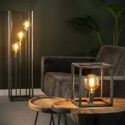 Cube lumineux industriel finition argent vieilli RALF