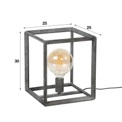 Cube lumineux industriel finition argent vieilli RALF