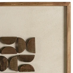 Décoration murale carrée motifs bois sur fond blanc DENVER