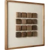 Décoration murale petits carrés bois sur fond blanc DENVER