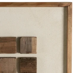 Décoration murale petits carrés bois sur fond blanc DENVER