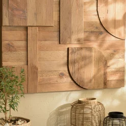 Décoration murale pin recyclé 5 formes géométriques DENVER