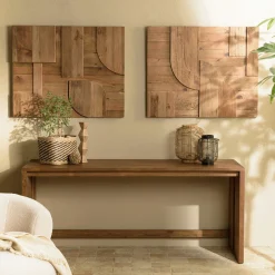 Décoration murale pin recyclé 6 éléments géométriques DENVER