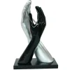 Décoration à poser mains noire et argent
