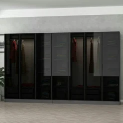 Dressing design XXL verre noir, cadre anthracite BYRON