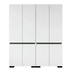 Dressing double blanc, 4 portes et 3 tringles BYRON