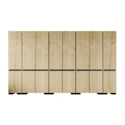 Dressing 16 portes décor chêne et anthracite 360 cm BYRON
