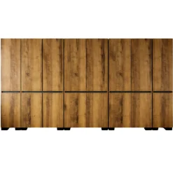 Dressing 16 portes décor noyer et anthracite 360 cm BYRON