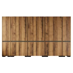 Dressing 16 portes décor noyer et anthracite 360 cm BYRON