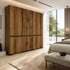 Dressing 10 portes décor noyer et anthracite 225 cm BYRON