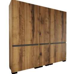 Dressing 10 portes décor noyer et anthracite 225 cm BYRON