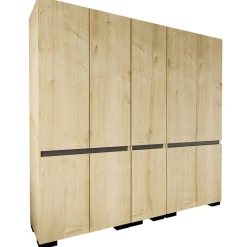 Dressing 10 portes 2 tringles décor chêne et anthracite 225 cm BYRON