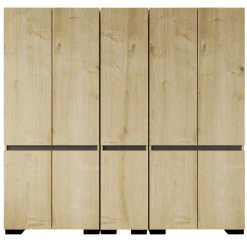 Dressing 10 portes 2 tringles décor chêne et anthracite 225 cm BYRON