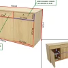 Enfilade / Buffet long Hévéa 3 portes, 3 tiroirs 160x45x81cm BALTIC