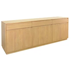 Enfilade / Buffet long Hévéa 3 portes, 3 tiroirs 213x45x81cm BALTIC