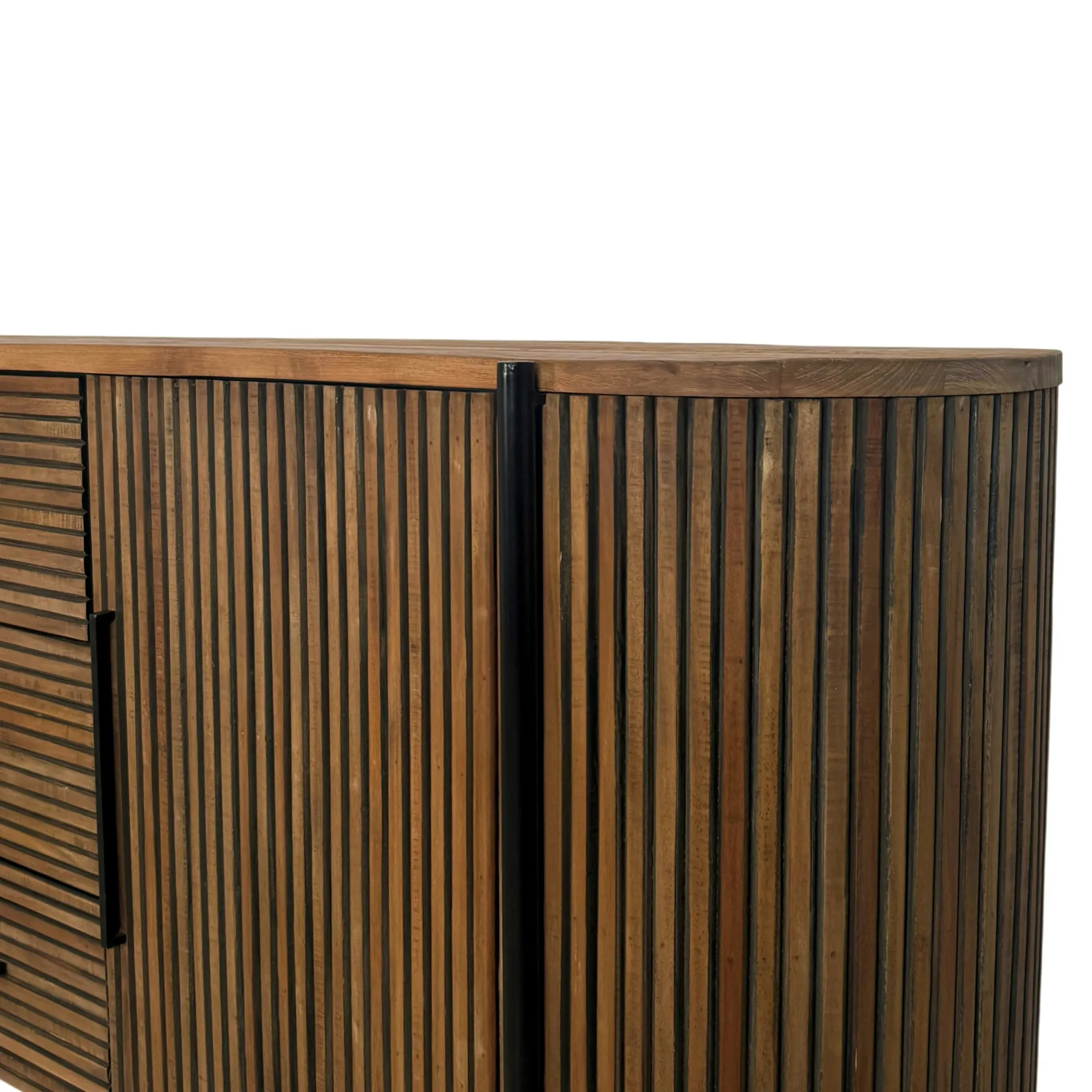Enfilade 2 portes côtés arrondis bois naturel TRANI
