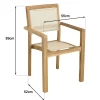 Ensemble de jardin extérieur table rectangle en teck 6 fauteuils ALERIA