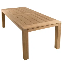 Ensemble de jardin extérieur table rectangle en teck 6 fauteuils ALERIA