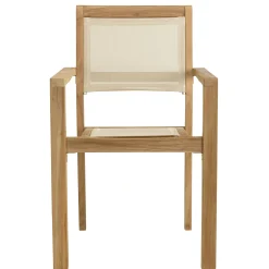 Ensemble de jardin extérieur table rectangle en teck 6 fauteuils ALERIA