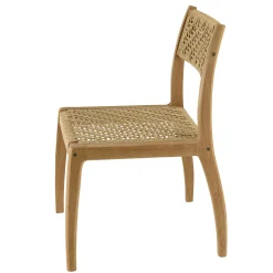 Ensemble de jardin table pieds en V et 6 chaises en rotin synthétique LUMIO