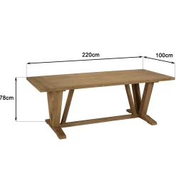 Ensemble de jardin table pieds en V et 6 chaises en rotin synthétique LUMIO