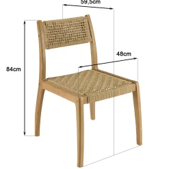 Ensemble de jardin Table ronde 150 cm 4 chaisesrotin synthétique LUMIO