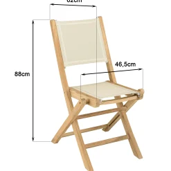 Ensemble de repas extérieur en teck table extensible 6 chaises ALERIA